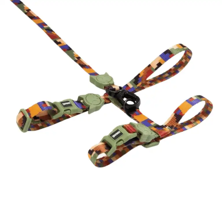 Arnés + Correa Gato Zee.dog Pixel - Cuello: 20–30cm/ Pecho: 26–41cm /Correa: 1.2 m - Zee.dog - Comparador de precios