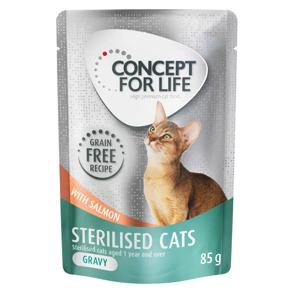 Concept for Life Sterilised Cats sin cereales con salmón en salsa - 12 x 85 g