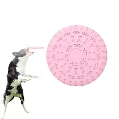 FurryFusion Frisbee de TPR de doble uso para perros - Rosa - Furry Fusion - Comparador de precios