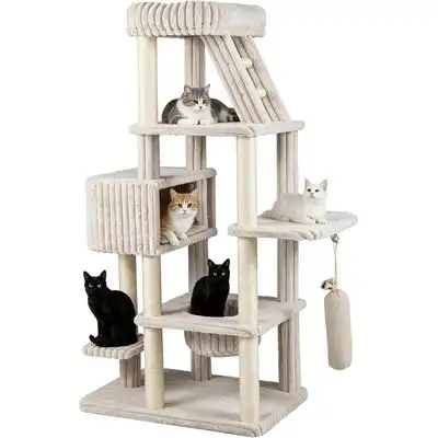 GIANTEX 180 cm Árbol Multinivel para Gatos de Interior con Hamaca - Beige - Giantex - Comparador de precios