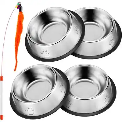 HausPets Comedero gato 4 cuencos acero + juguete - 4 cuencos + juguete - HausPets - Comparador de precios