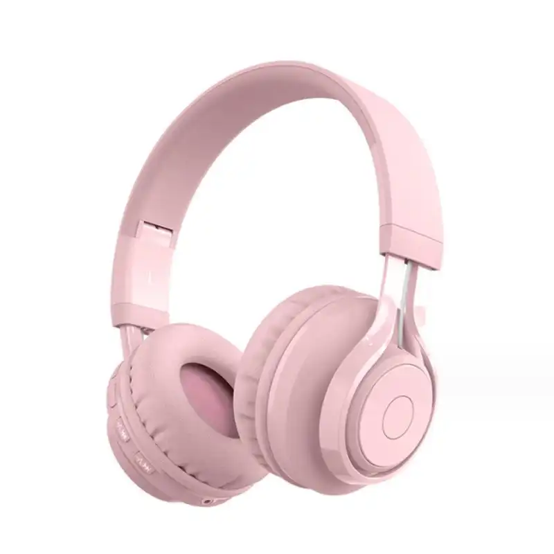 Kinsi BT06C Auriculares Inalámbricos Bluetooth Infantiles Student Music Sync Glow Rosa