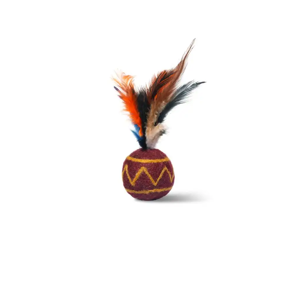 MariGold Pelota con plumas para gato de lana natural Tepee-Plume - 5x5cm - MariGold - Comparador de precios