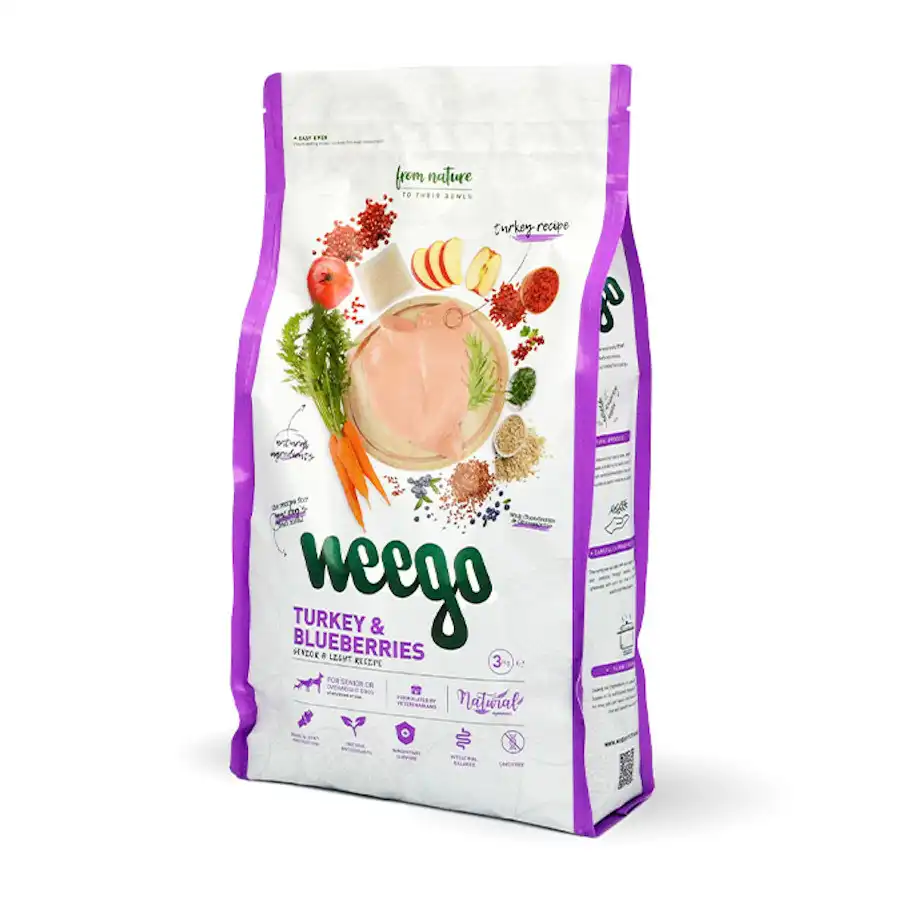 Pienso para perros light sabor Pavo y arándanos - Weego - Comparador de precios