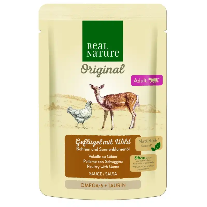 Real Nature Classic Para Gatos Adultos Bolsitas Aves Salsa, Unidades 1 x 12 sobres 85gr - Real Nature - Comparador de precios