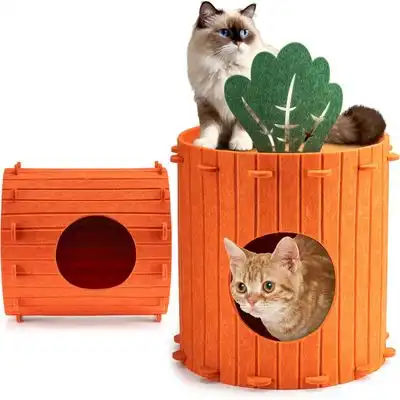 UAMLY Cama de fieltro con forma de zanahoria para gatos - L - Uamly - Comparador de precios