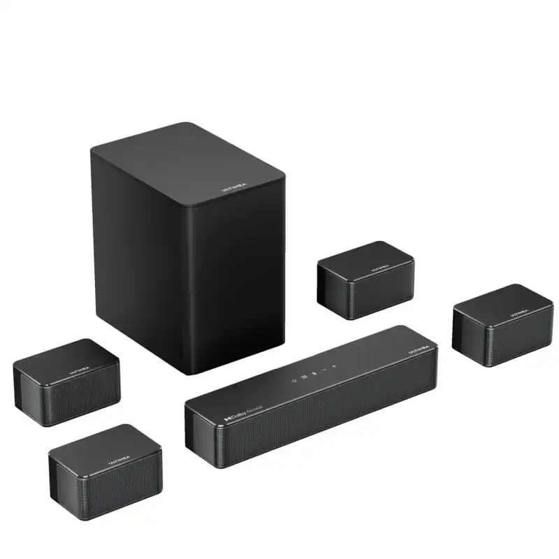 Ultimea Poseidon D80 Barra de Sonido 7.1 Canales Dolby Atmos con Subwoofer y 4 Altavoces con Cable