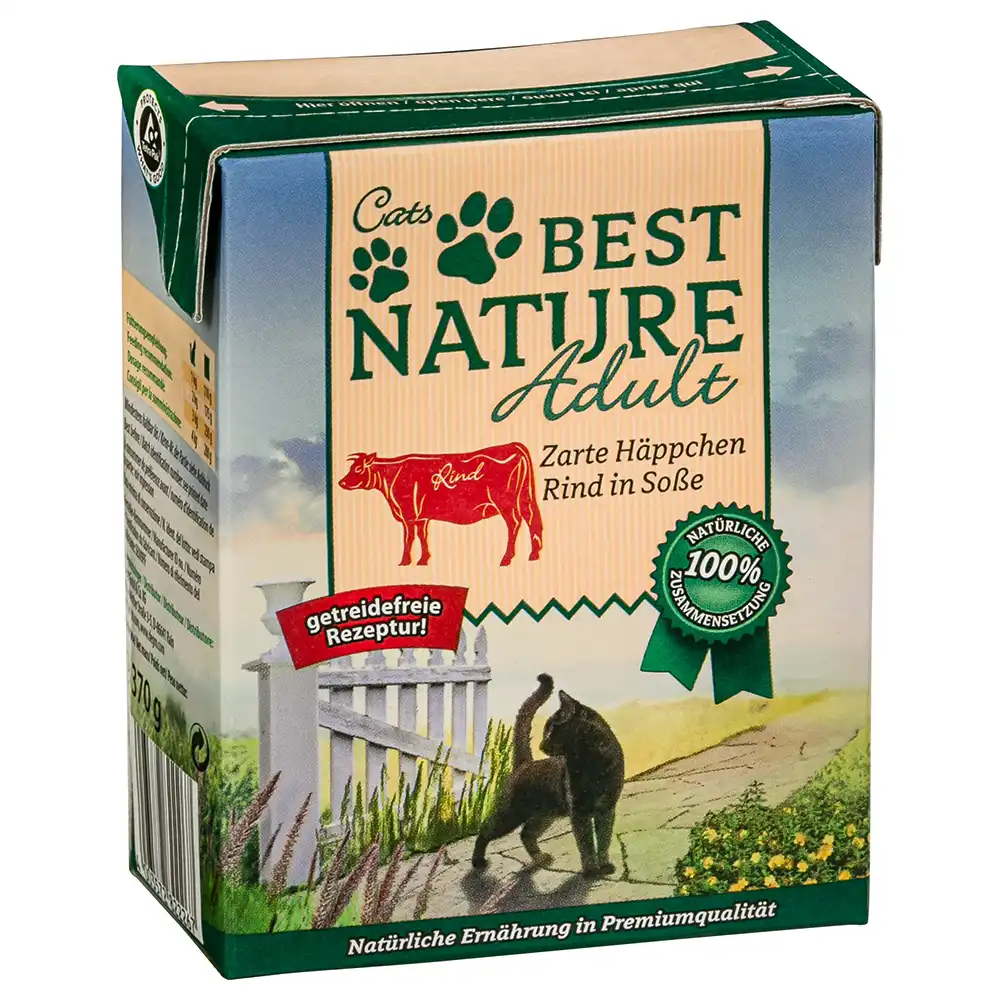 Best Nature Adulto comida húmeda para gatos 8 x 370 g - Vacuno en salsa