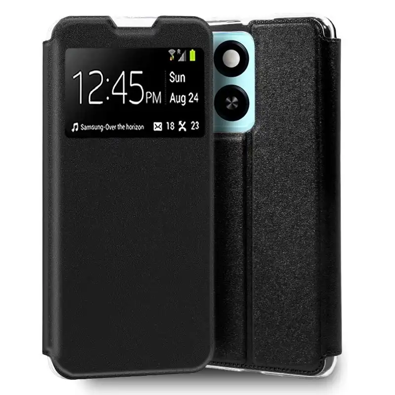 Cool Funda Flip Cover Liso Negro para ZTE Blade A55 / A35