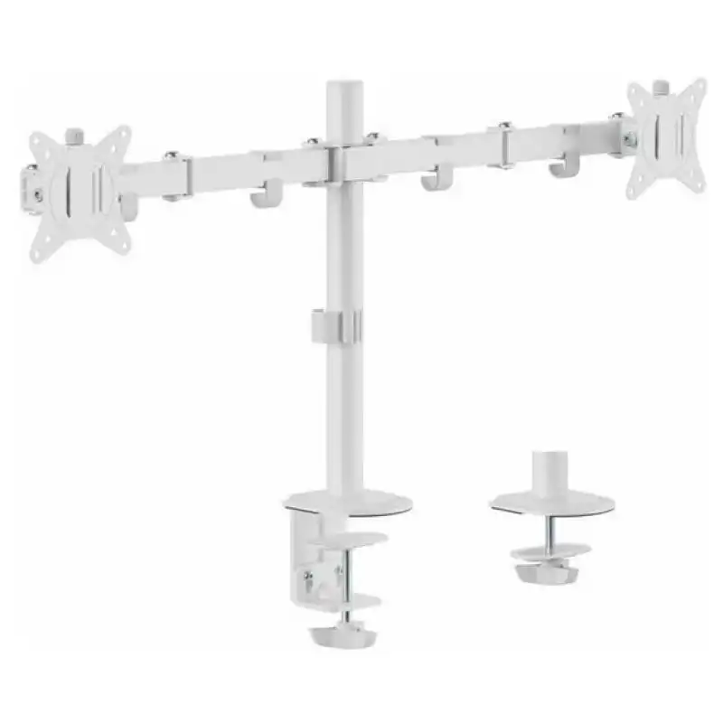 Equip Soporte de Mesa para 2 Pantallas 17"-32" Brazo Inclinable y Giratorio 100x100 mm 360 Blanco
