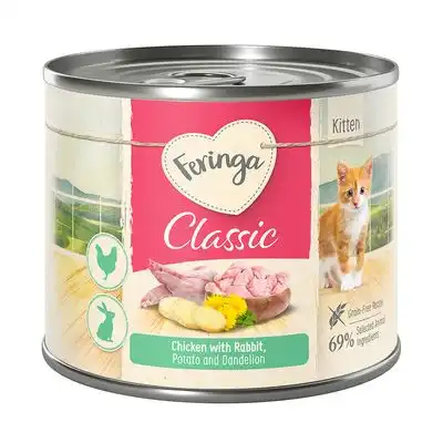 Feringa Classic Meat Menu Kitten 6 x 200 g - Conejo y pollo - Feringa - Comparador de precios