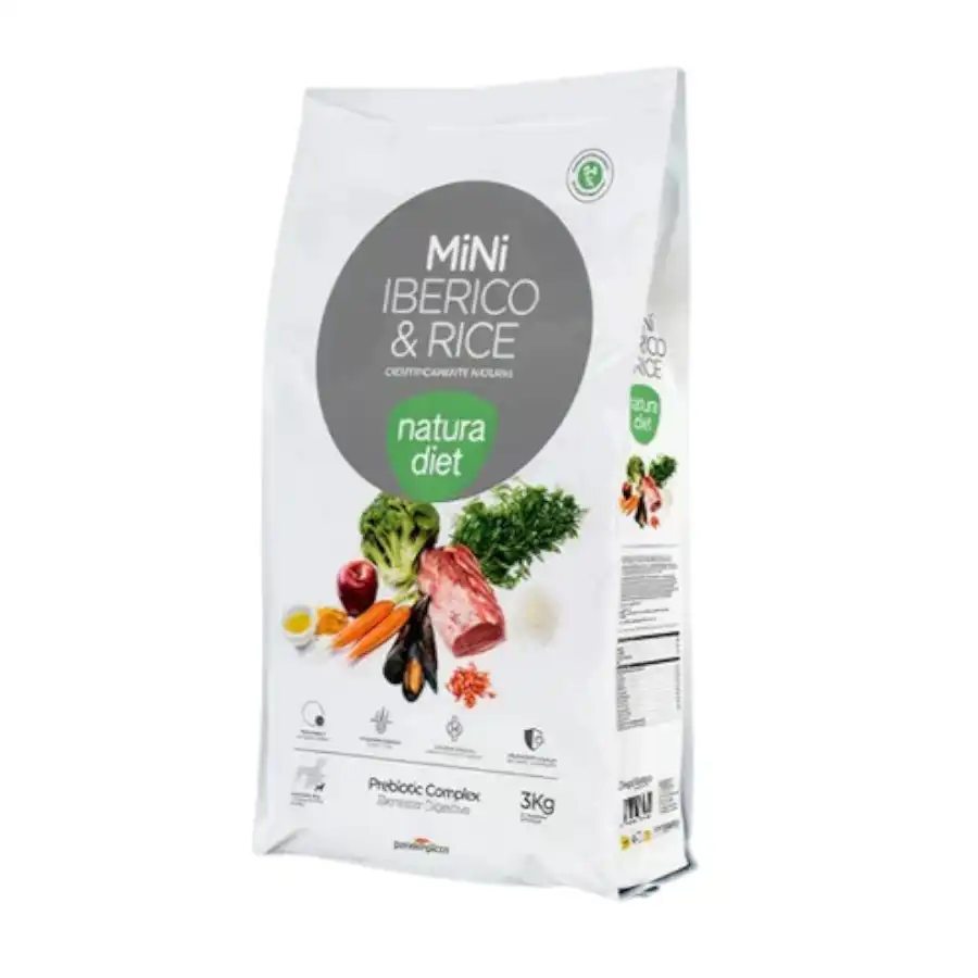 Natura Diet Mini Ibérico y Arroz Pienso para perros - 3 kg - Natura Diet - Comparador de precios