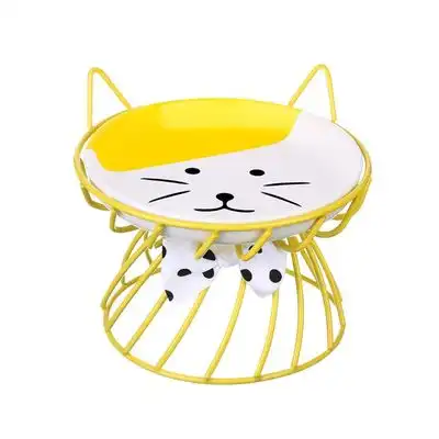 UAMLY Comedero de cerámica para gatos con patas altas - 1 pieza amarilla - Uamly - Comparador de precios