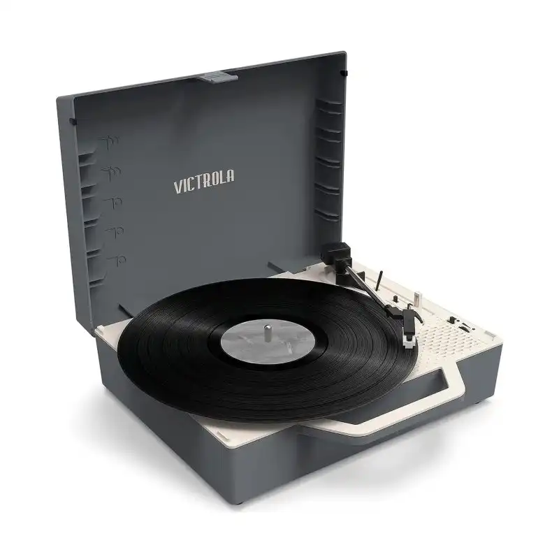 Victrola Re-Spin Tocadiscos Con Altavoz Gris