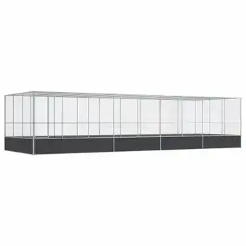 vidaXL Pajarera con extensión de acero color plateado 932x307x212 cm - VIDAXL - Comparador de precios