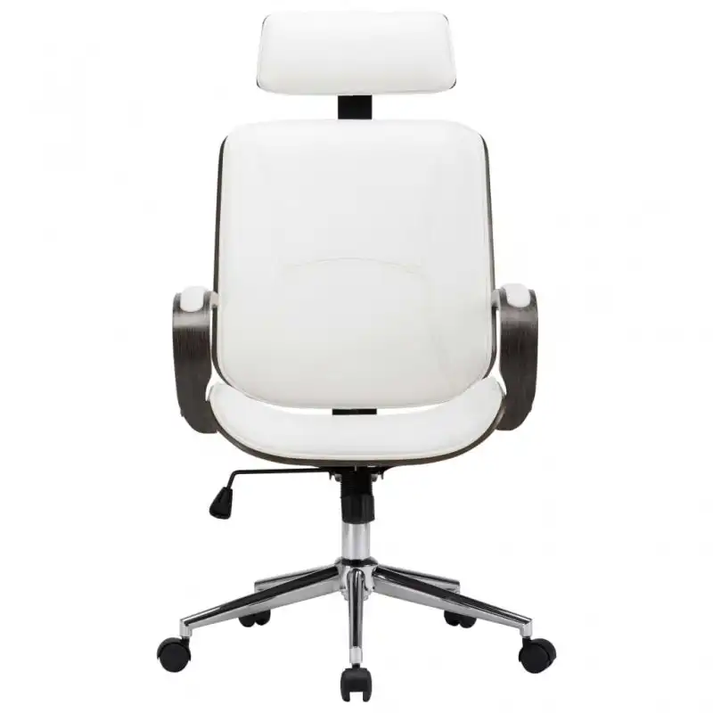VidaXL Silla Oficina con Reposacabezas Blanca