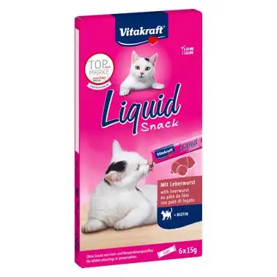 Vitakraft Paté de Hígado & Biotina snack líquido para gatos - 6 x 15 g - Vitakraft - Comparador de precios