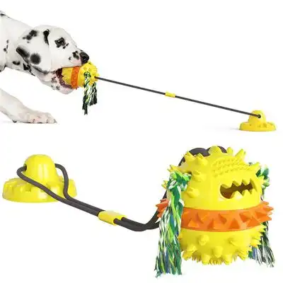 FurryFusion  masticable multifuncional para perros con cuerda tirar - AMARILLO - Furry Fusion - Comparador de precios
