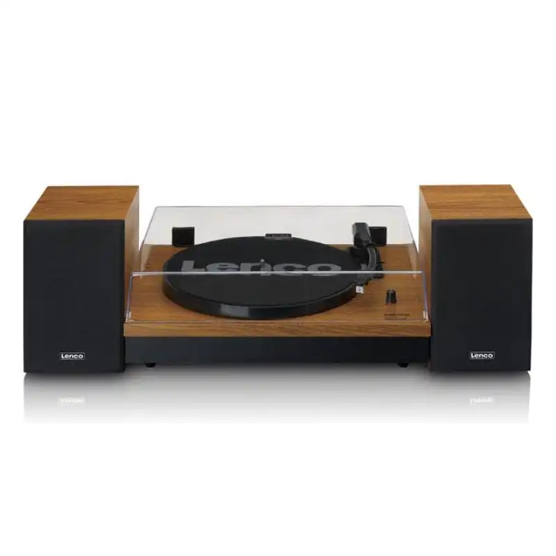 Lenco LS-310WD Tocadiscos Bluetooth con 2 Velocidades Madera + Altavoces Independientes 20W