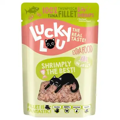 Lucky Lou Extra Food 12 x 70 g - Atún y gambas en gelatina - Lucky Lou - Comparador de precios