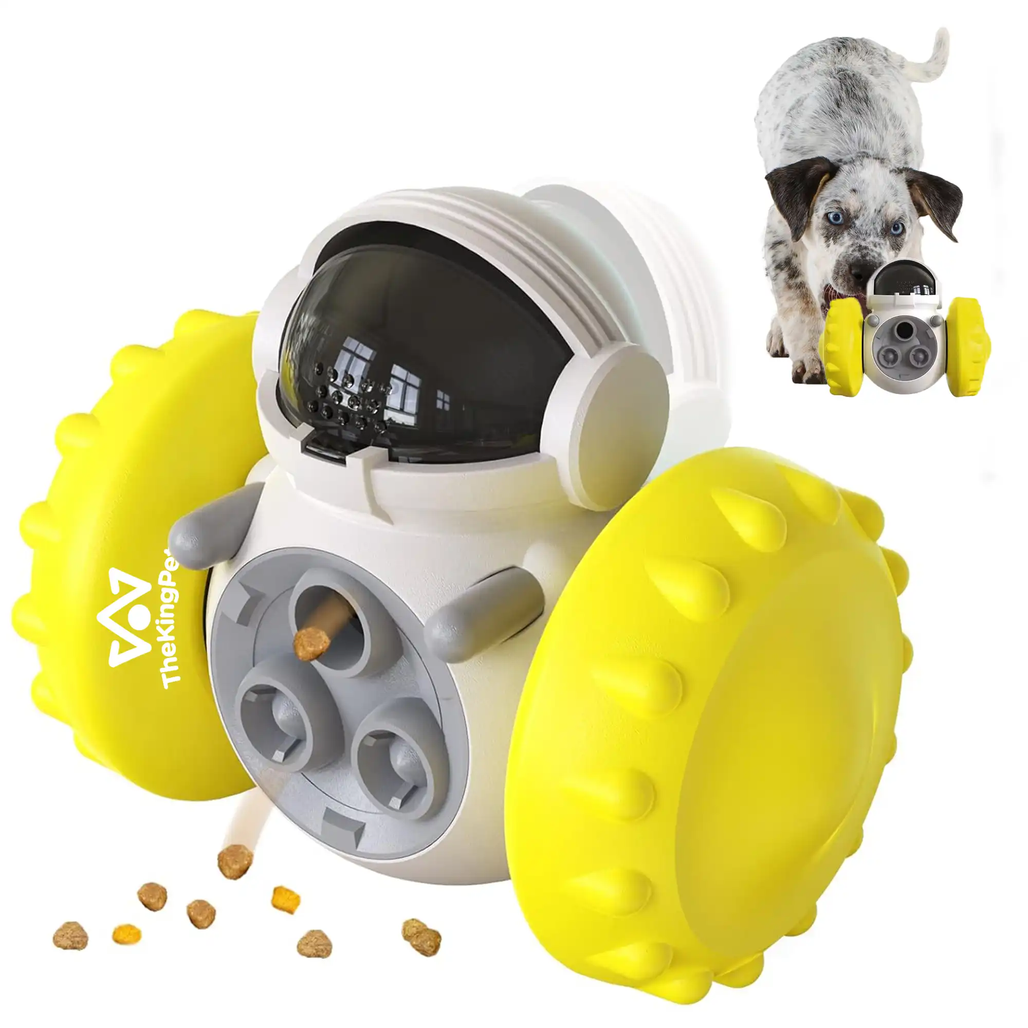 TheKingPet Robot amarillo  Interactivo con premios y de inteligencia para perros - 14 x 8 x 11 cm - TheKingPet - Comparador de precios