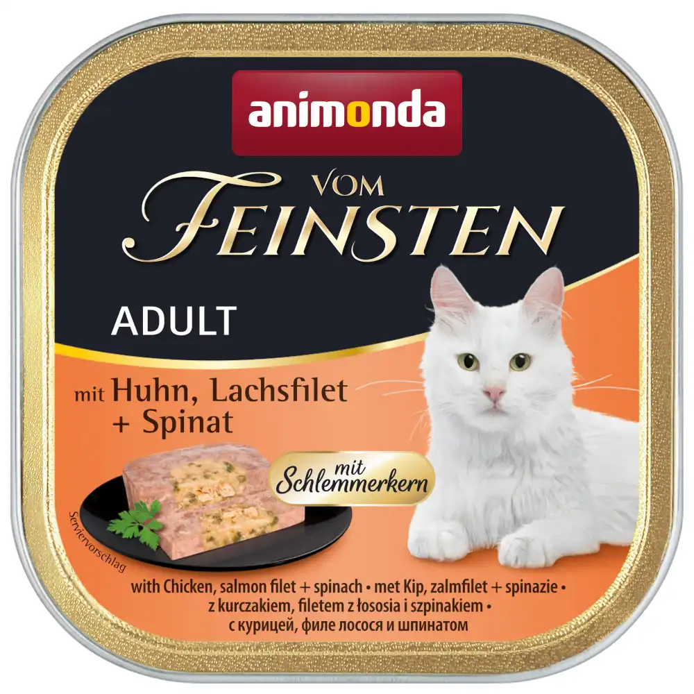 Animonda vom Feinsten Adult con relleno delicioso 6 x 100 g - Pollo, filete de salmón y espinacas - Animonda Vom Feinsten - Comparador de precios