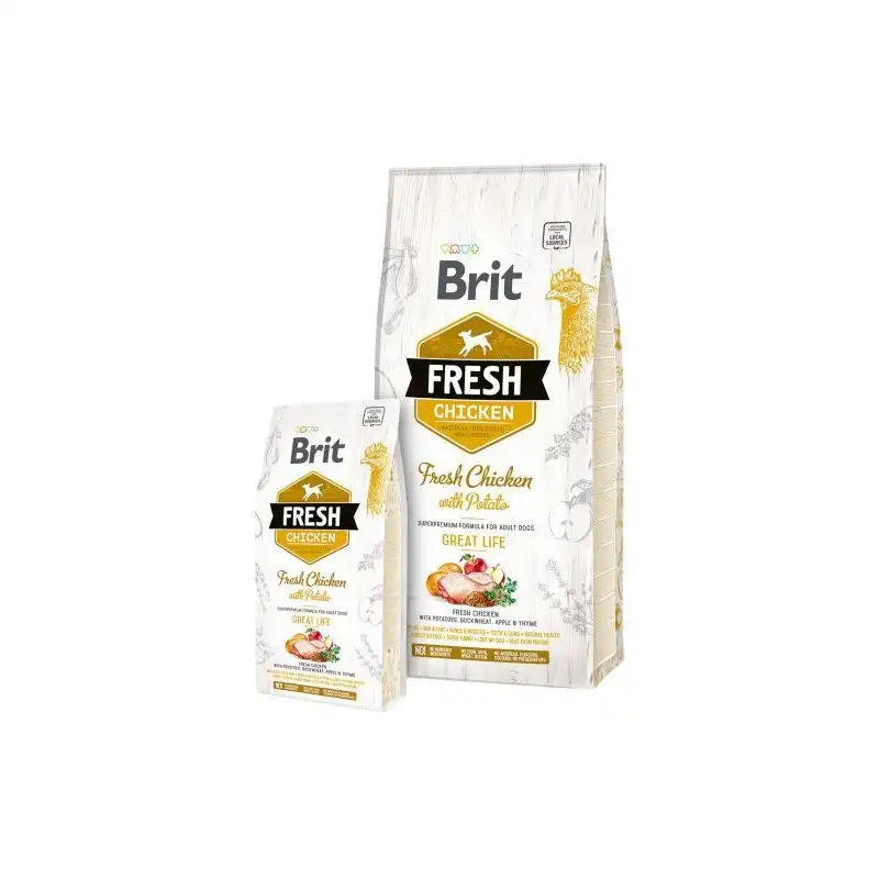 Brit fresh adult great life pollo patata alimentación para perros, Peso 2,5 Kg - Brit - Comparador de precios