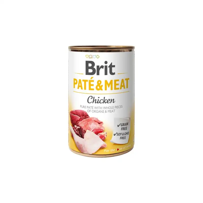 Brit pate meat pollo latas para perro, Unidades 6 x 400 Gr
