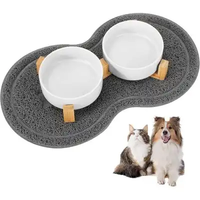 HausPets Comedero perro 2 cuencos cerámica 400 ml – Blanco - Blanco - HausPets - Comparador de precios