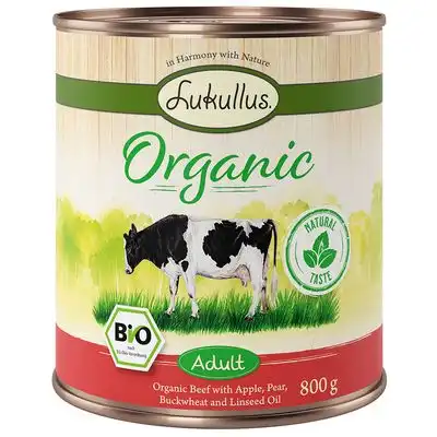 Lukullus Adult Organic Vacuno con manzana (sin gluten) - 6 x 800 g - Lukullus - Comparador de precios