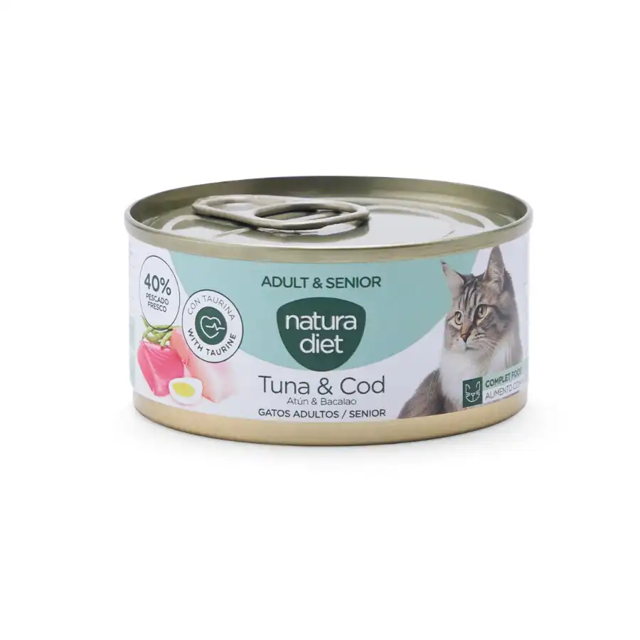 Natura Diet Adult & Senior Atún y Bacalao lata para gatos 85 g - Natura Diet - Comparador de precios