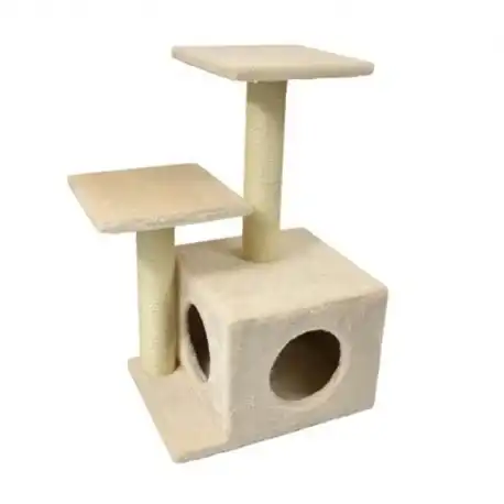 Nayeco Rascador para Gatos con Varias Alturas Savanna Noche Beige, 43 x 33 x 68 cm - Nayeco - Comparador de precios