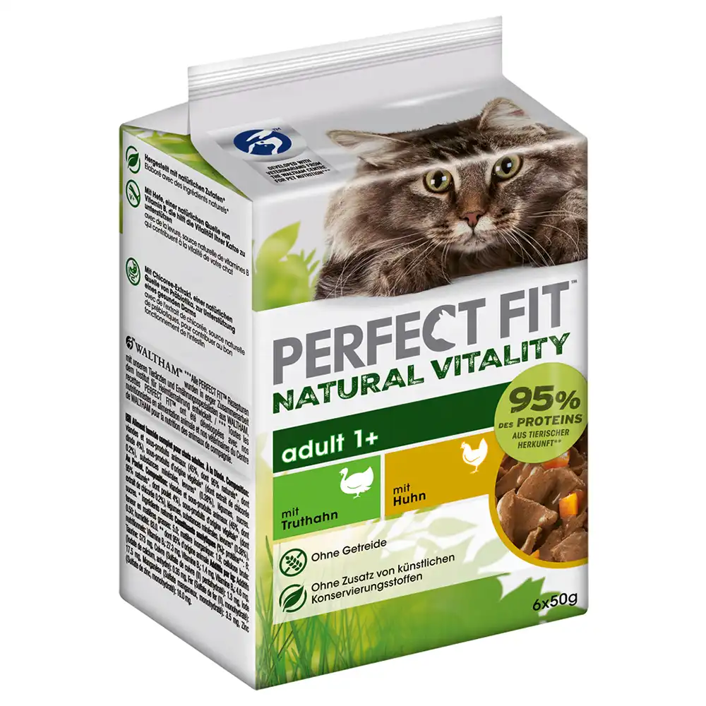 Perfect Fit Natural Vitality Adult 1+ - Pollo y pavo (6 x 50 g) - Perfect Fit - Comparador de precios