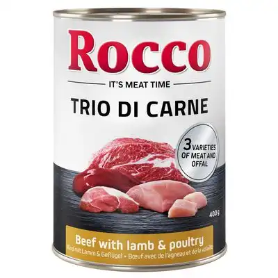 Rocco Classic Trio di Carne 400 g - Vacuno con cordero y ave - 6 x 400 g - Rocco - Comparador de precios