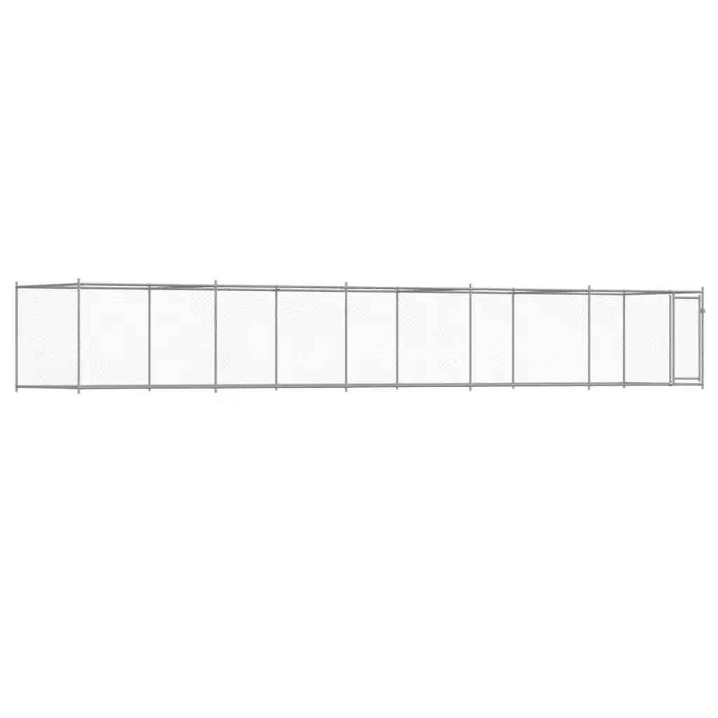 vidaXL Jaula de perros con puerta acero galvanizado gris 8x2x1,5 m - VIDAXL - Comparador de precios