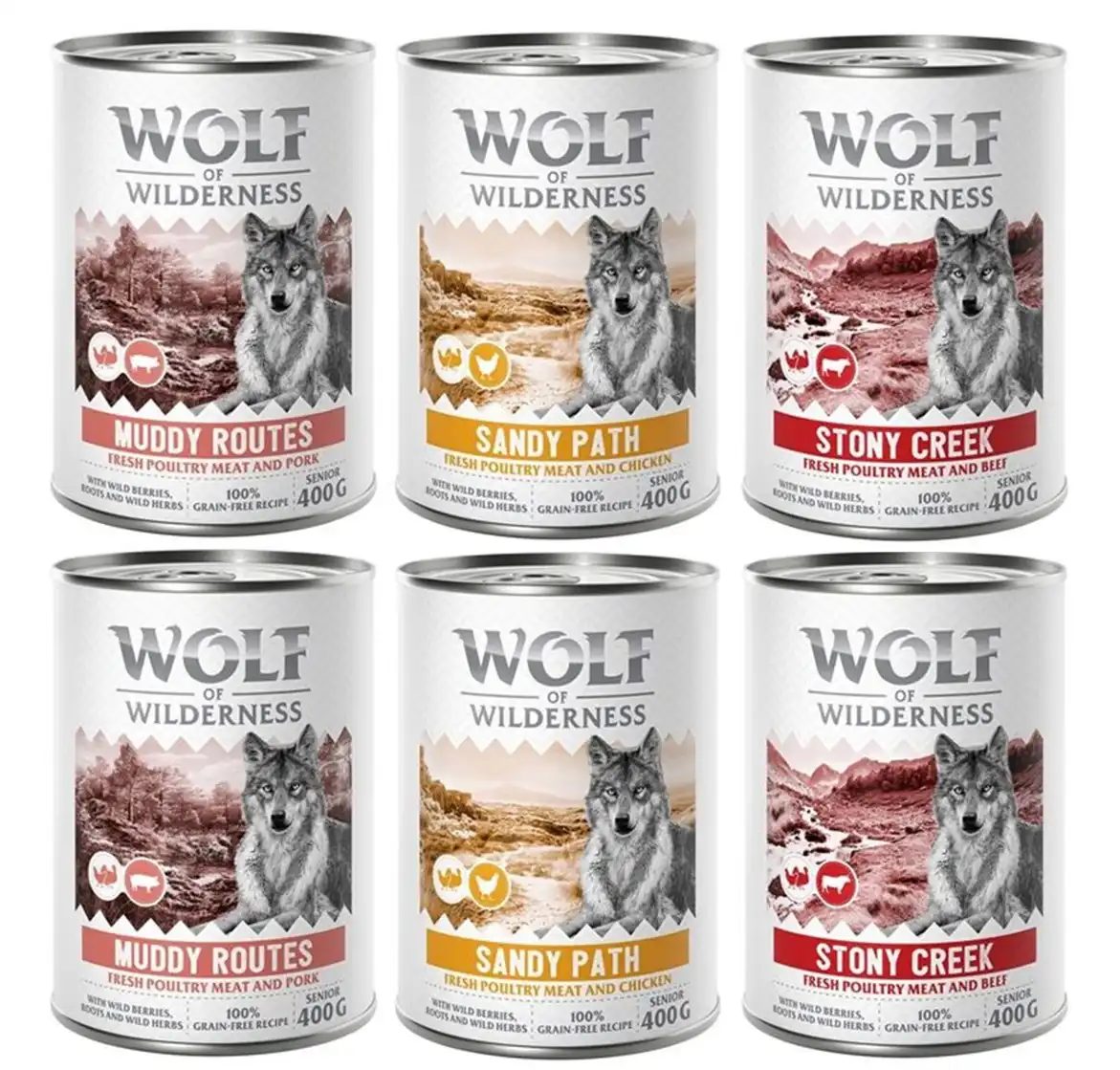 Wolf of Wilderness Expedition Senior 6 x 400 g - Pack mixto - Wolf of Wilderness - Comparador de precios