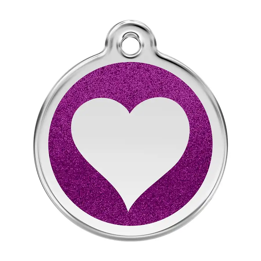 Placa identificativa Corazón Brillante Morado M - RedDingo - Comparador de precios