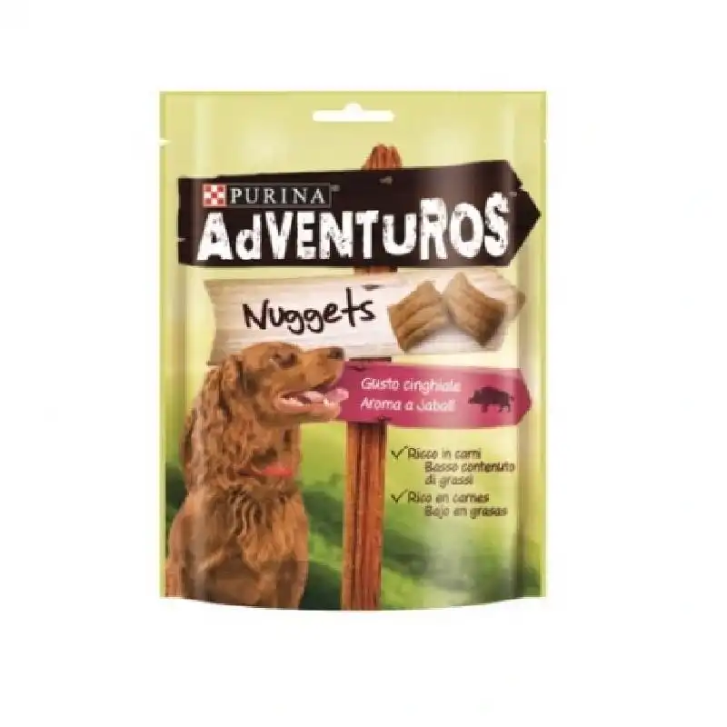 Adventuros Nuggets Jabalí snacks para perros, Peso Pack 6 sobres de 90gr
