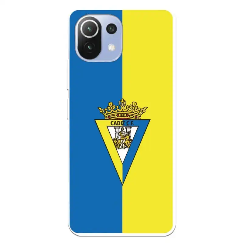 Funda del Cádiz Escudo Fondo Bicolor Licencia Oficial Cádiz CF para Xiaomi Mi 11 Lite