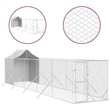 Perrera De Exterior Con Toldo Acero Galvanizado Plata 2x10x2,5m Vidaxl - VIDAXL - Comparador de precios