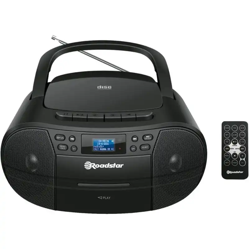 Roadstar RCR-779D+/BK Radio CD Portátil USB/AUX/Casete Negra