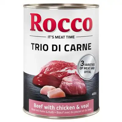 Rocco Classic Trio di Carne 400 g - Vacuno con pollo y ternera - 6 x 400 g - Rocco - Comparador de precios