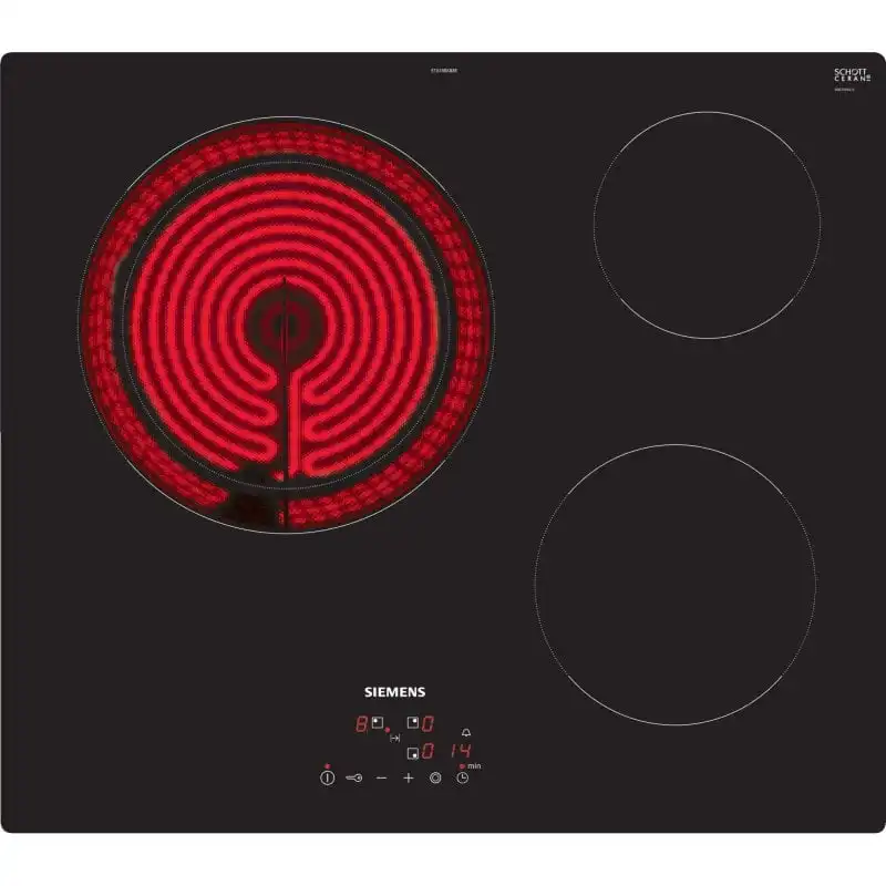Siemens ET61RBKB8E Placa Vitrocerámica 3 Zonas 60cm Negro
