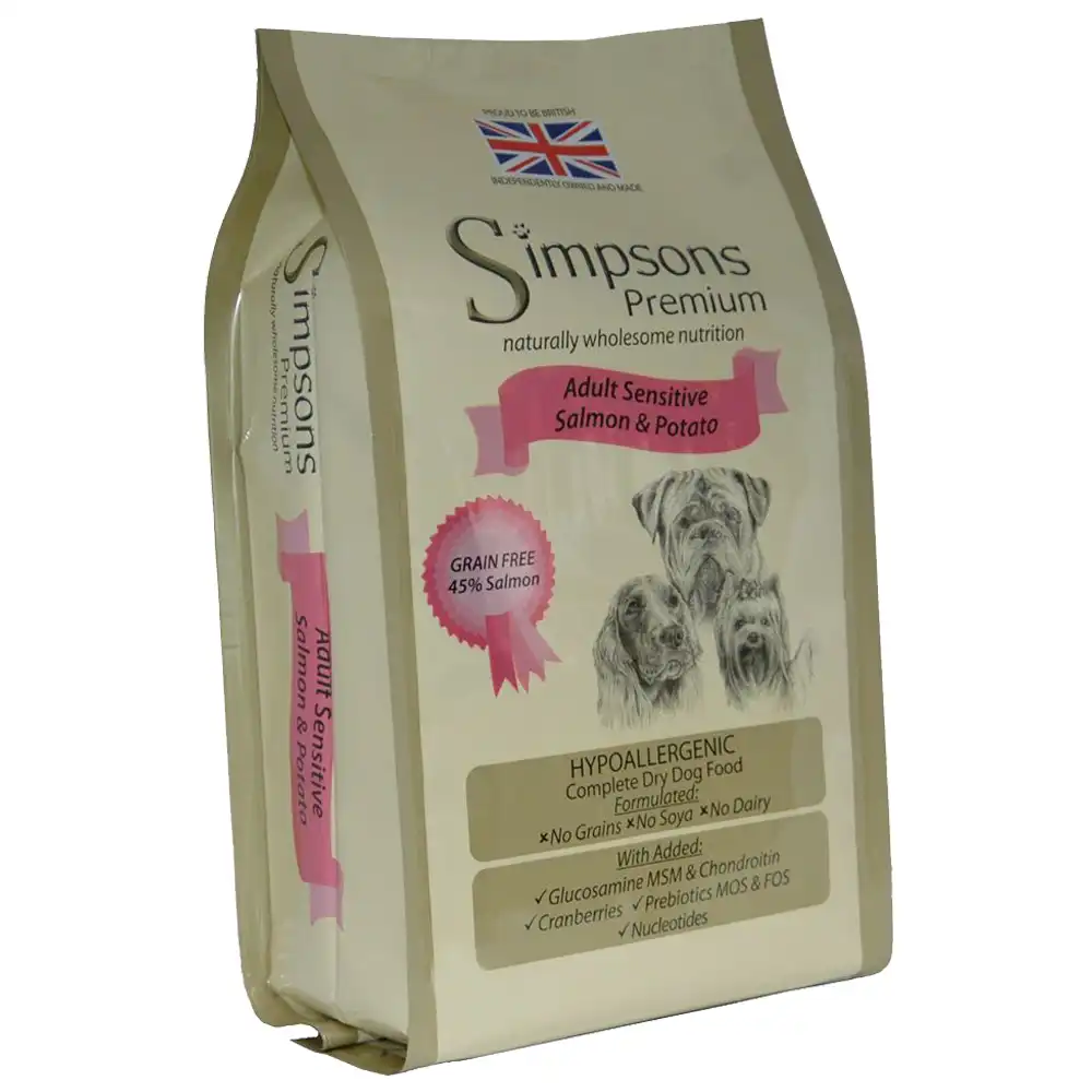 Simpsons Premium Adult Sensitive con salmón y patatas - 12 kg