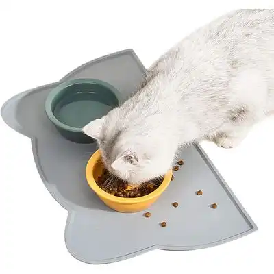 UAMLY Alfombrilla antideslizante para comida de gato - gris - Uamly - Comparador de precios