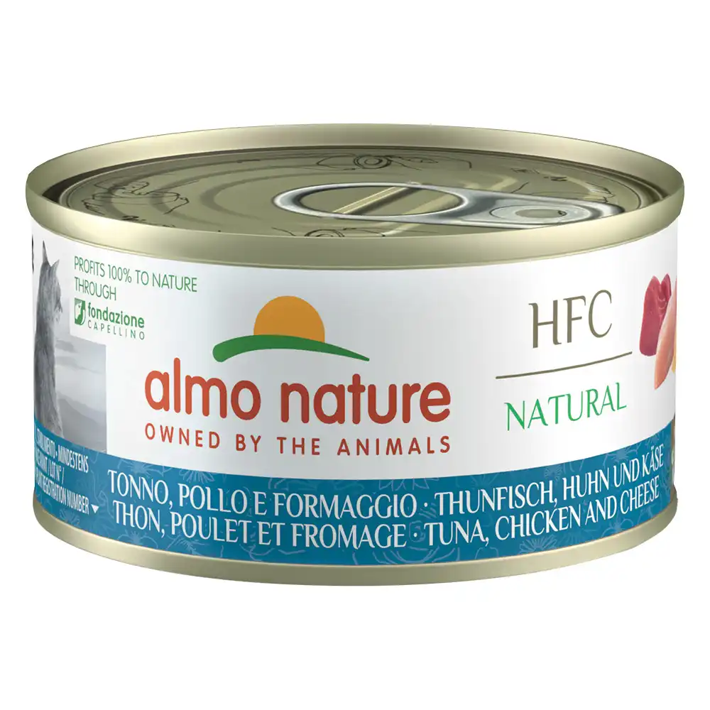 Almo Nature HFC Natural 6 x 70 g - Atún, Pollo y Queso