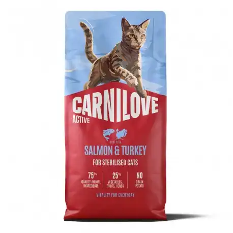 Carnilove Active Sterilised Salmon&Turkey Pienso para Gatos Esterilizados con Salmón y Pavo, 2 Kg - Carnilove - Comparador de precios