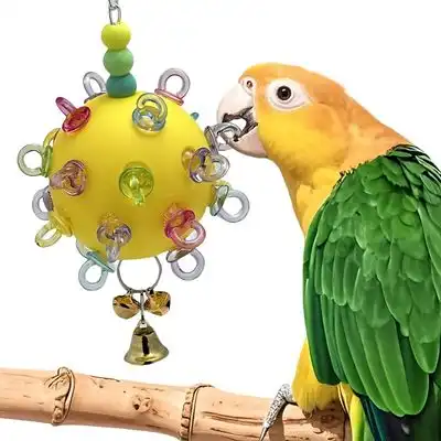 FurryFusion Pelota masticable para loros - AMARILLO - Furry Fusion - Comparador de precios