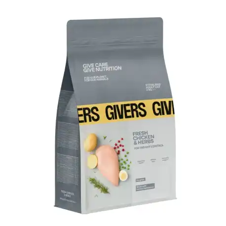 Givers Pienso Natural Para Gatos Esterilizados con Pollo y Hierbas, 3 Kg - Givers - Comparador de precios