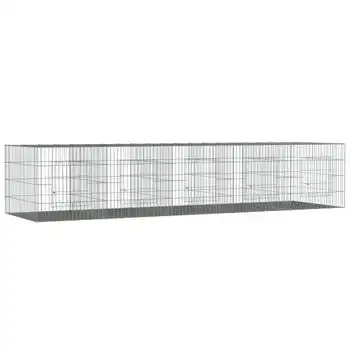 Jaula Para Conejos 5 Paneles Hierro Galvanizado 273x79x54 Cm Vidaxl